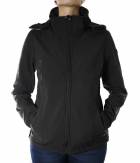 Dámská softshellová bunda SOFTSHELL HOODED WOMAN - BLK